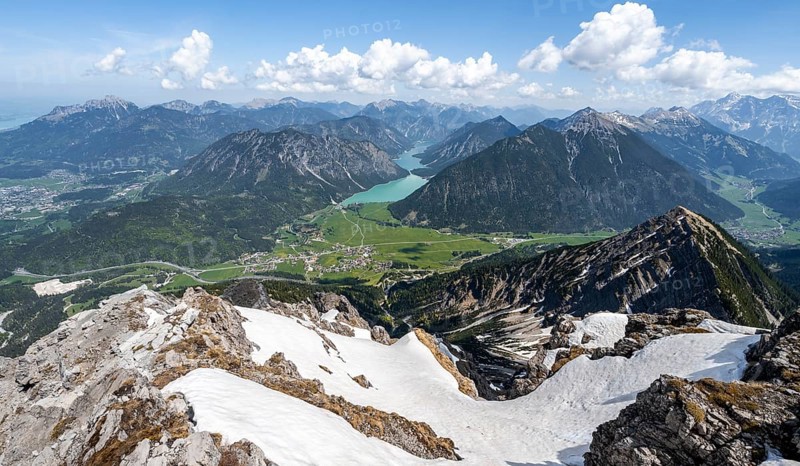 View from Thaneller of Plansee and eastern Lechtal Alps