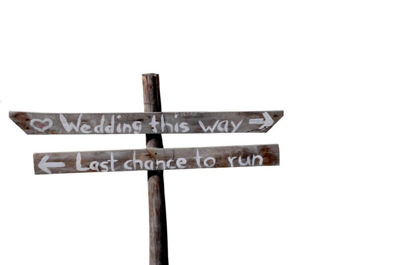 Humour sign at a wedding venue