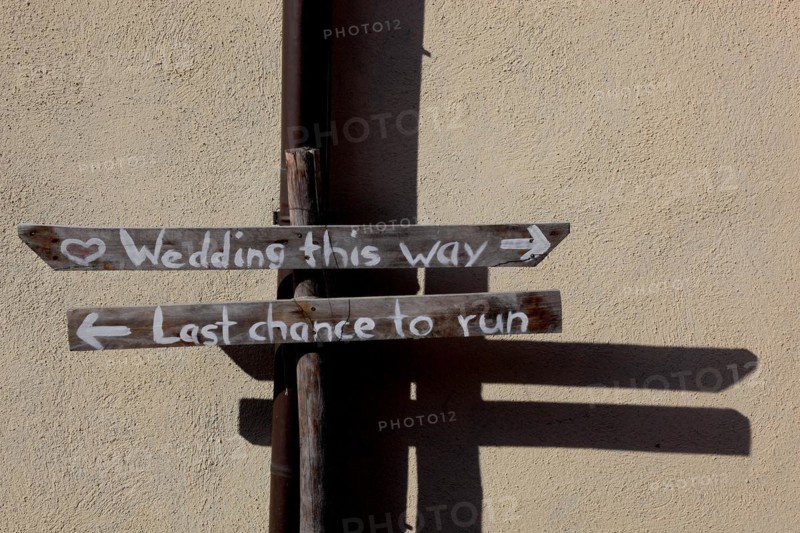 Humour sign at a wedding venue
