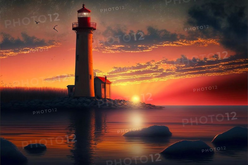 Lighthouse at sunset