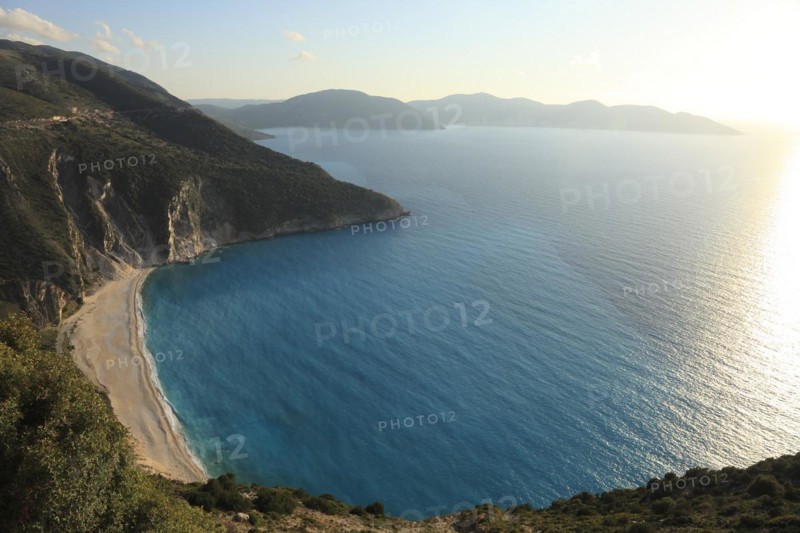 Strand Myrtos am Abend