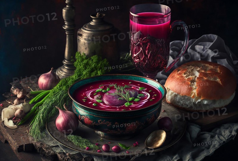 Ukrainian red beetroot borscht