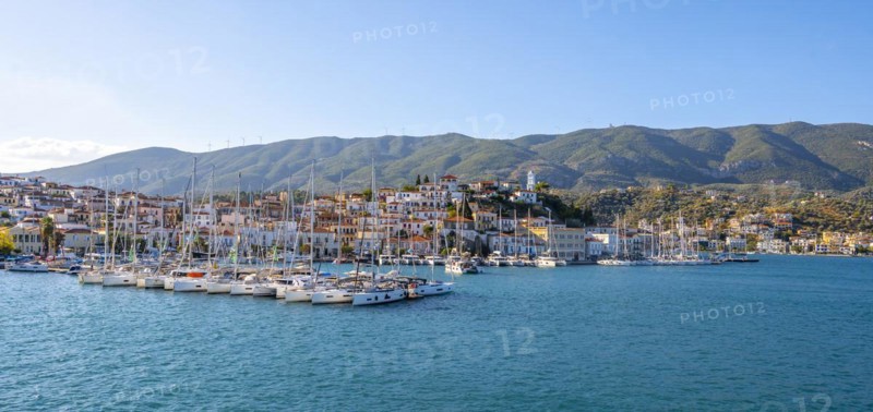 Village view Poros with harbour
