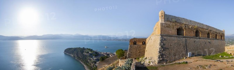 Steep cliff above the sea of Palamidi Fortress