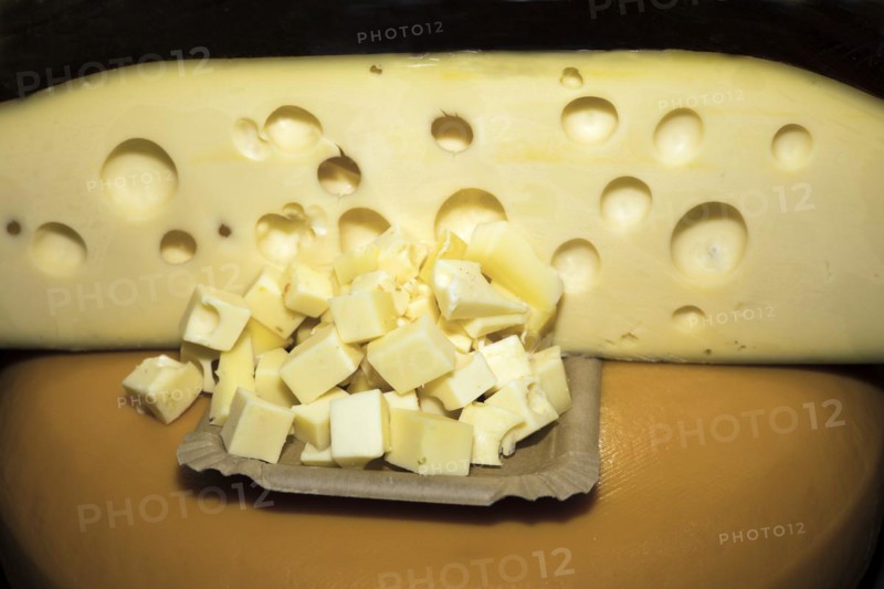 Cheese cubes of a kind of Emmental