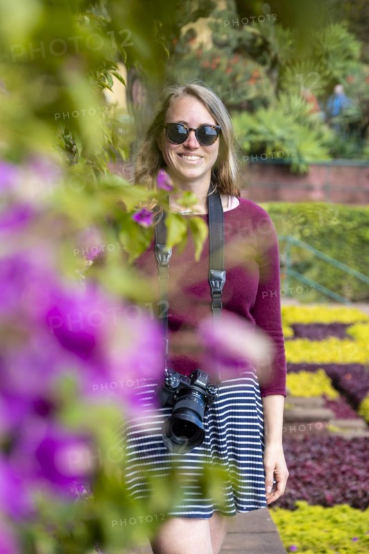 Woman with sunglasses in nature
