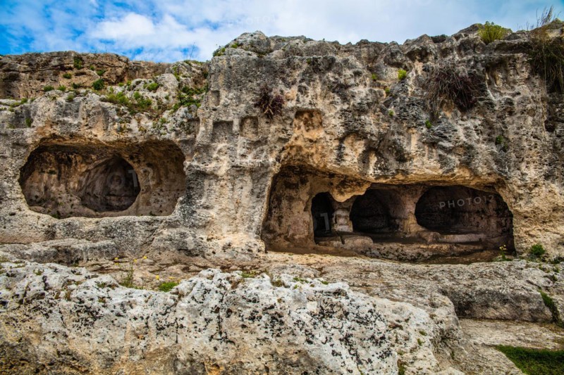 Terrace with images of important deceased carved into the rock