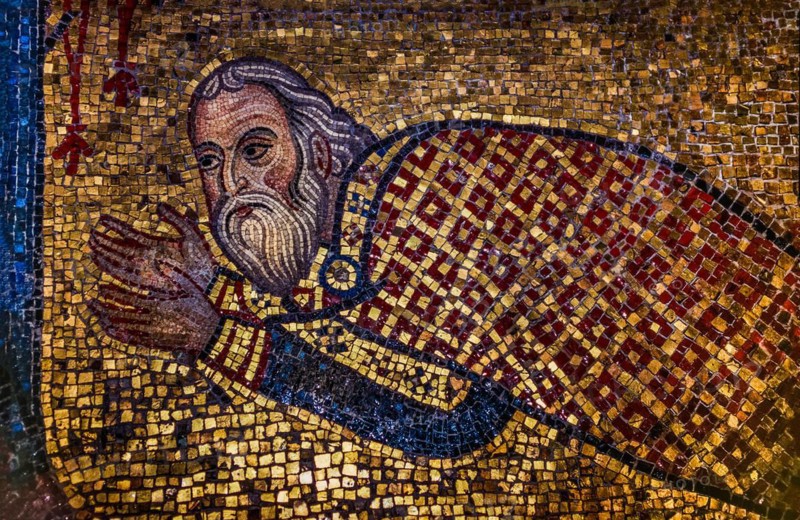 George of Antioch at the feet of the Virgin Mary