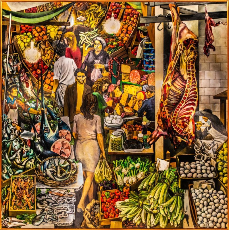 Painting the Vucciria by the painter Renato Guttuso