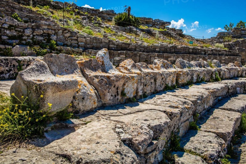 Hellenistic ancient theatre from the 3rd century BC with grandiose panorama
