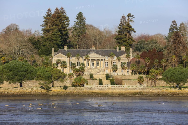 Park and castle Chateau de Lanniron on the banks of the river Odet