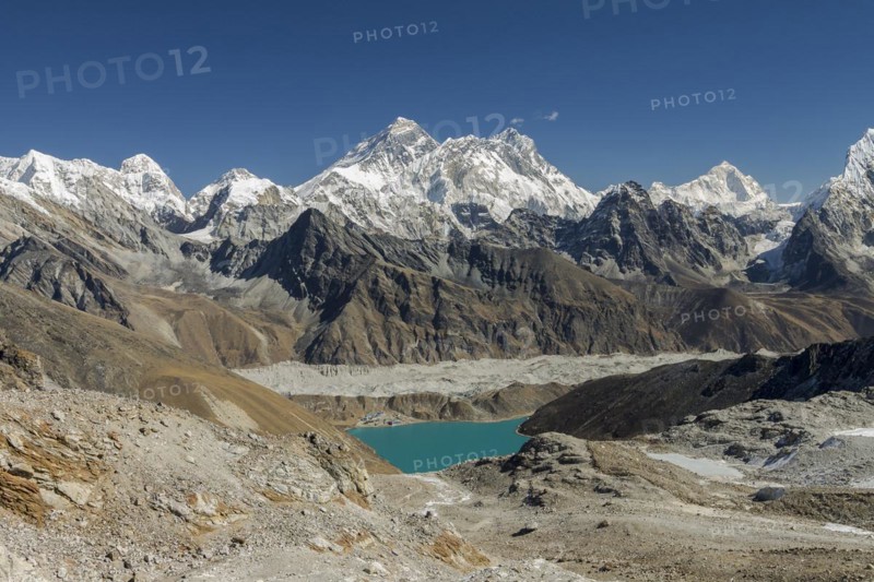 View towards East from the trekking route to Renjo La in Khumbu