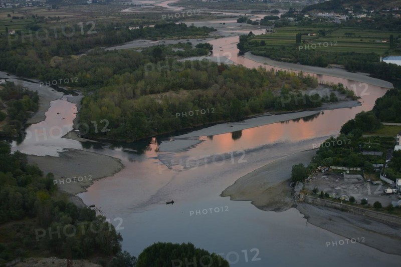 Confluence of the Buna and Drin Rivers with Evening Glory