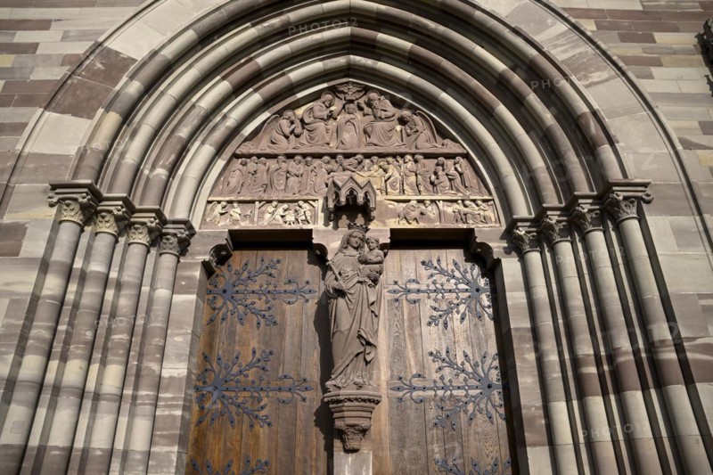 Portal of the neo-Gothic church of St Peter and Paul