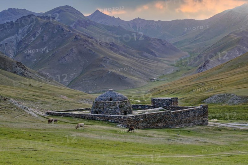 15th Century caravanserai of Tash Rabat at sunrise