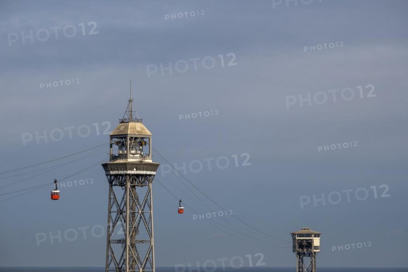 Jaume I tower of the cable car of the port of Barcelona
