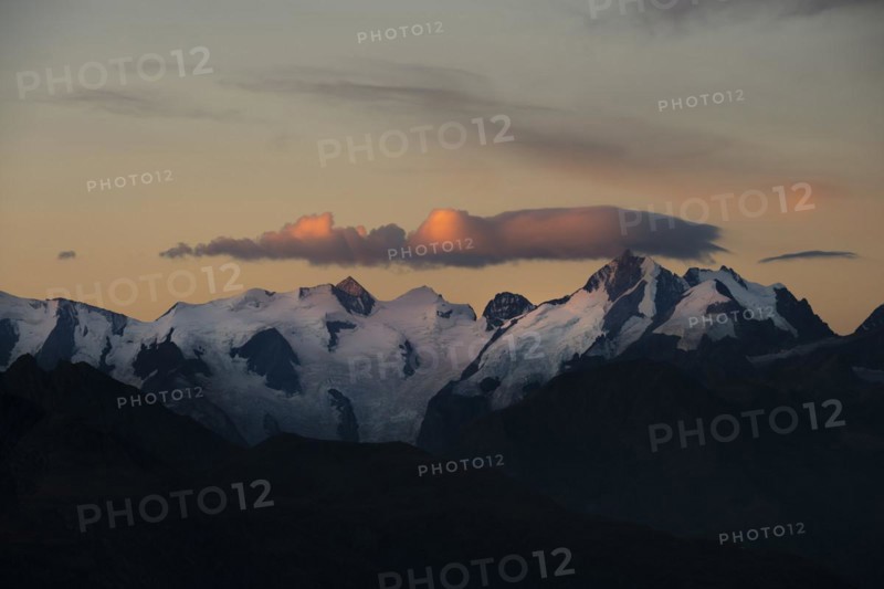 Summit of the Bernina Group at sunrise