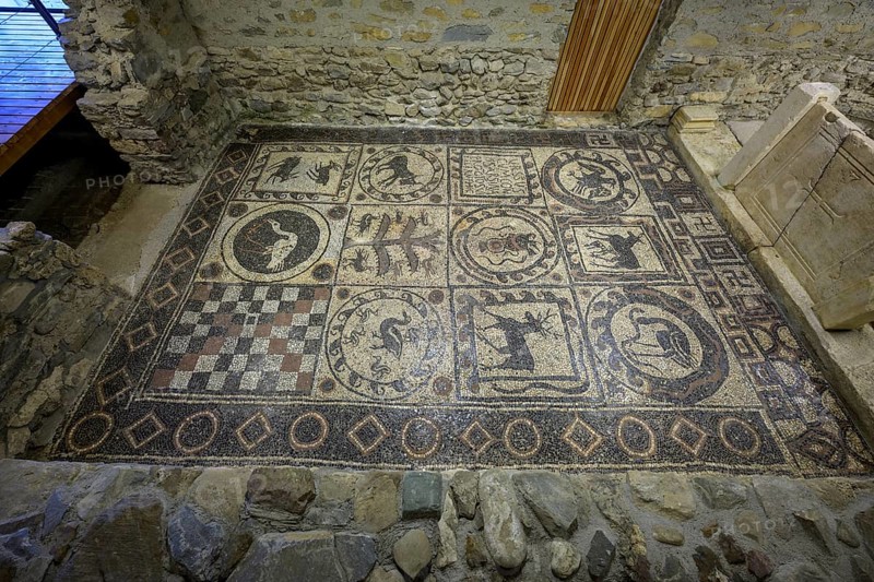 Donor mosaic of the governor Ursus in the cemetery church of Teurnia