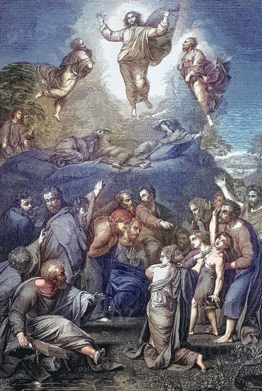 The Transfiguration of Jesus is an event reported in the New Testament in which Jesus is transfigured on a mountain and shines in glory