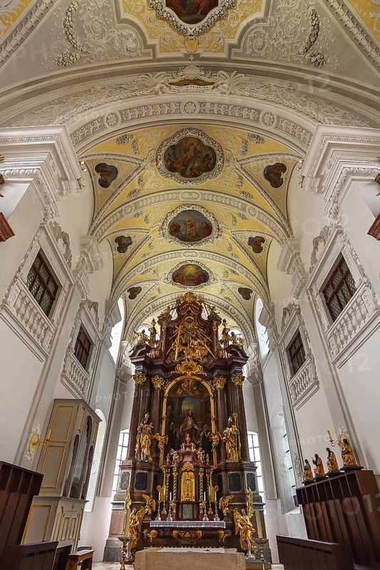 High altar of the baroque town parish church of St. Oswald