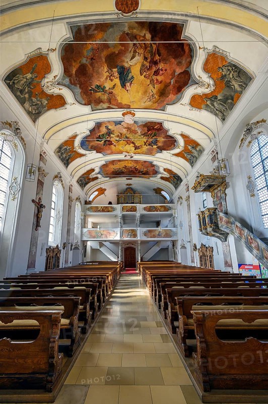 Organ gallery and ceiling frescoes
