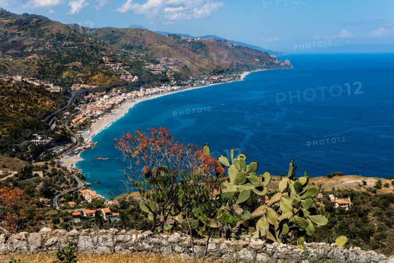 View of Mazzaro with Isola Bella