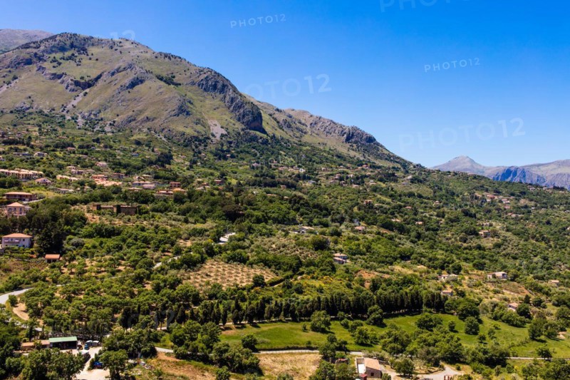 Castelbuono in the Madonie mountains with historic old town