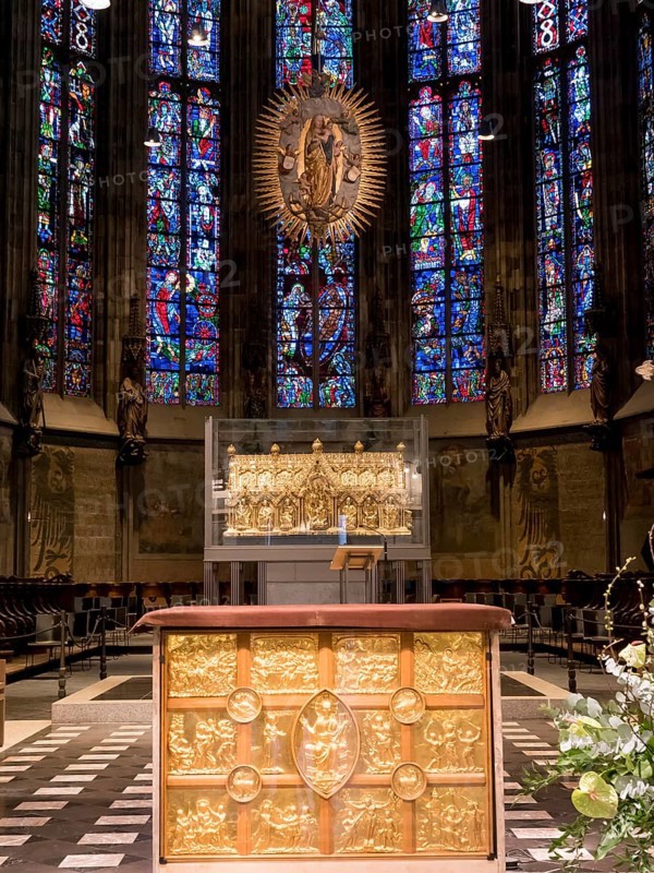 Magnificent interior in the UNESCO World Heritage Aachen Cathedral