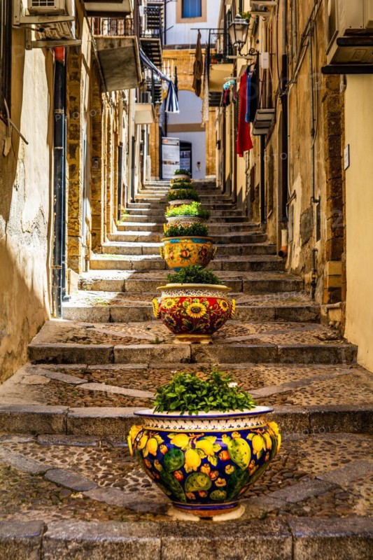 Cefalu with picturesque old town