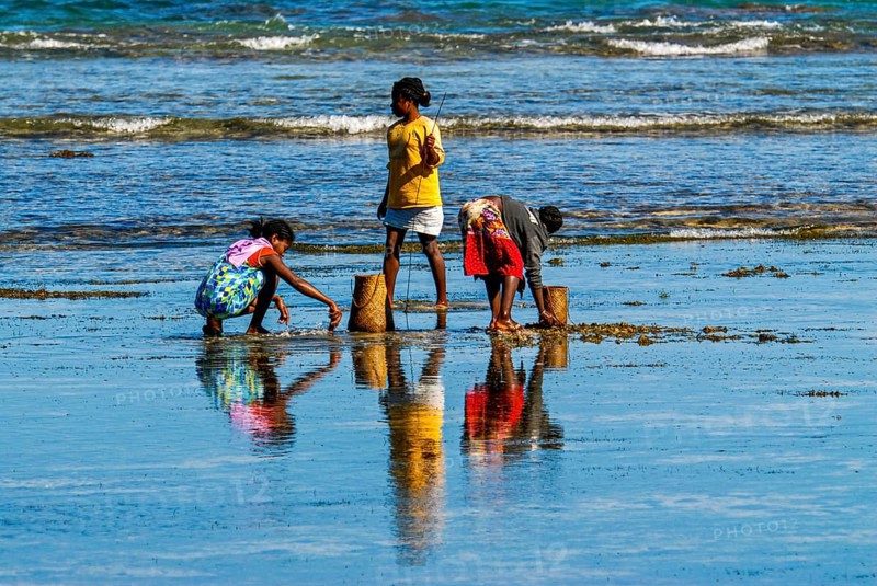 Locals fishing in the waters of the Island Ile Sainte Marie