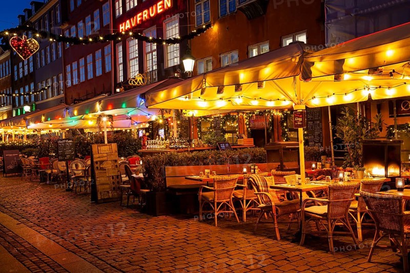 Restaurant in christmas time
