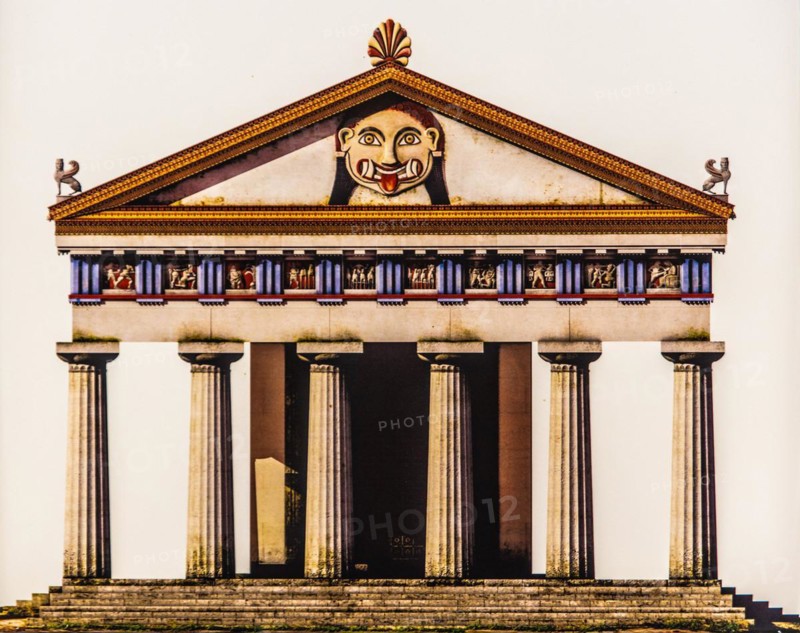 Reconstruction drawing of the temple at Selinunte