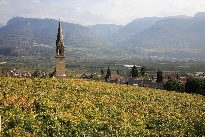 Parish Church of St. Quirikus and Julitta in Tramin with the highest brick church tower in Tyrol