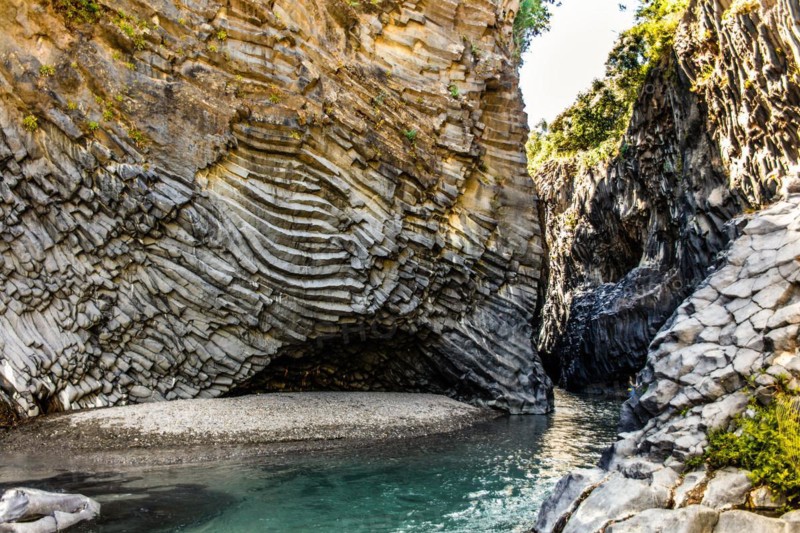 Bizarre rock formations of basalt