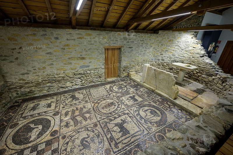 Donor mosaic of the governor Ursus in the cemetery church of Teurnia