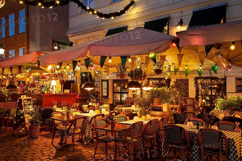 Restaurant in christmas time