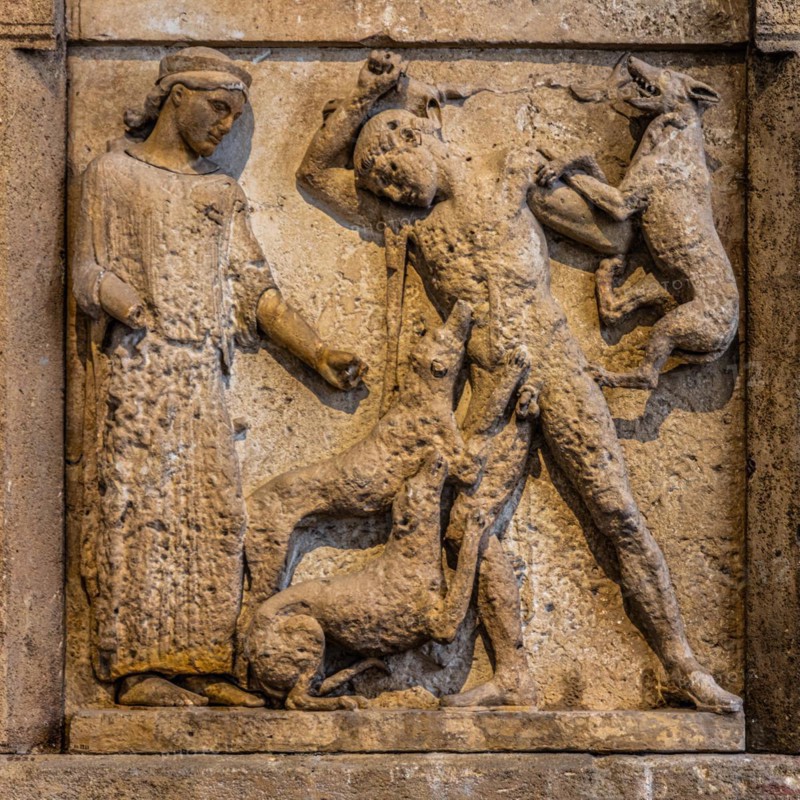 Artemis transforms Actaeon into a stag