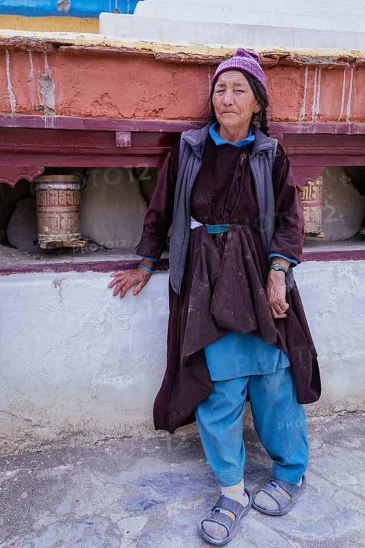 Elderly woman at Lamayuru Monastery