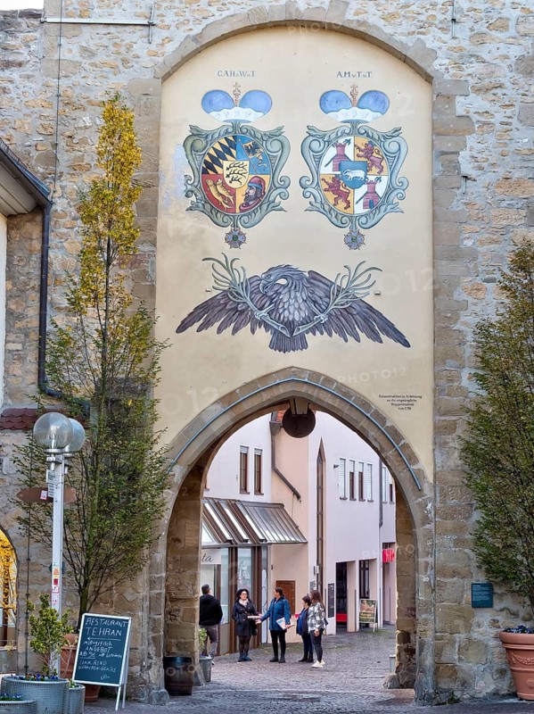 Detail of the historic Oberer Torturm tower