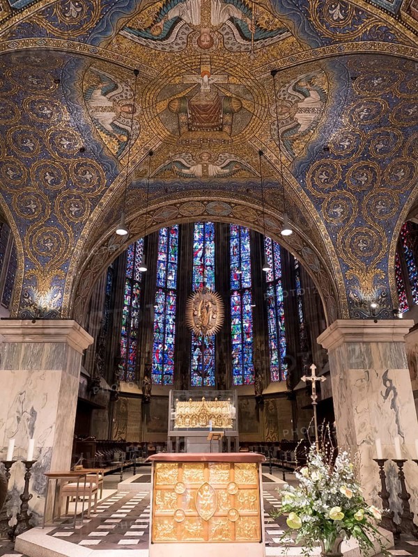 Magnificent interior in the UNESCO World Heritage Aachen Cathedral