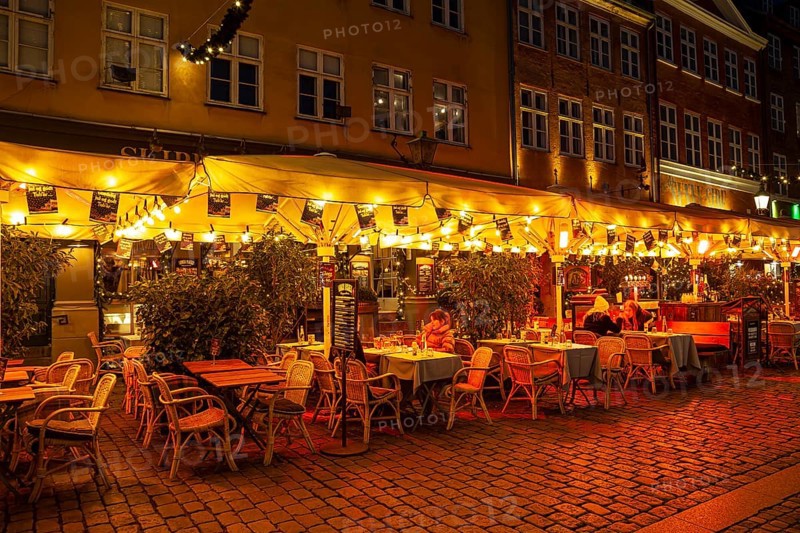 Restaurant in christmas time