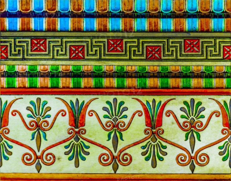 Reconstruction drawing of temple decorations