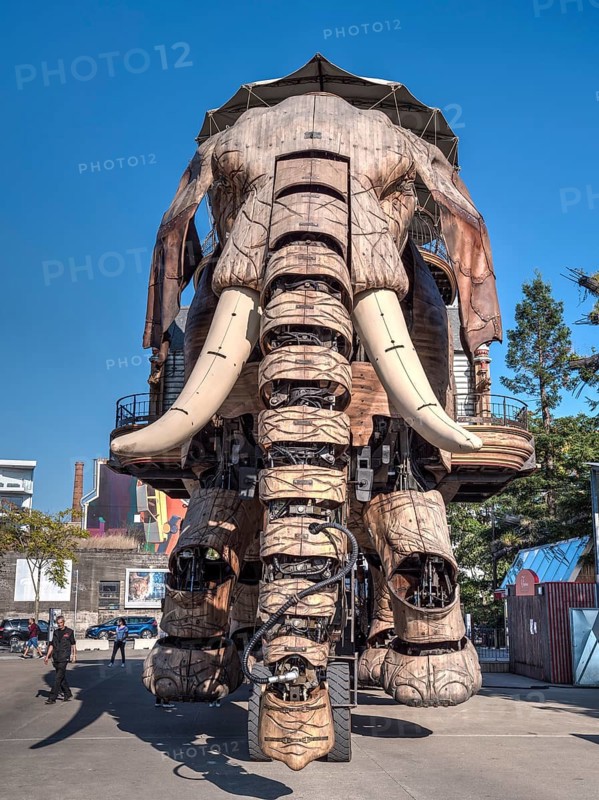 The tourist attraction at the art studio Les Machines de l'ile is a giant mechanical elephant