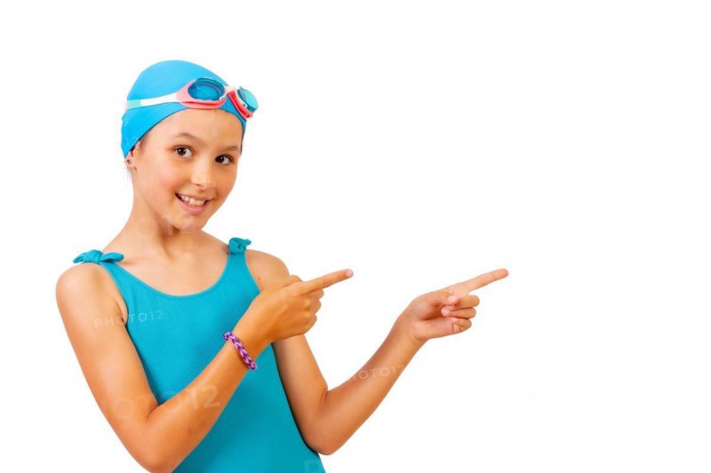 Girl with swimsuit and diving goggles