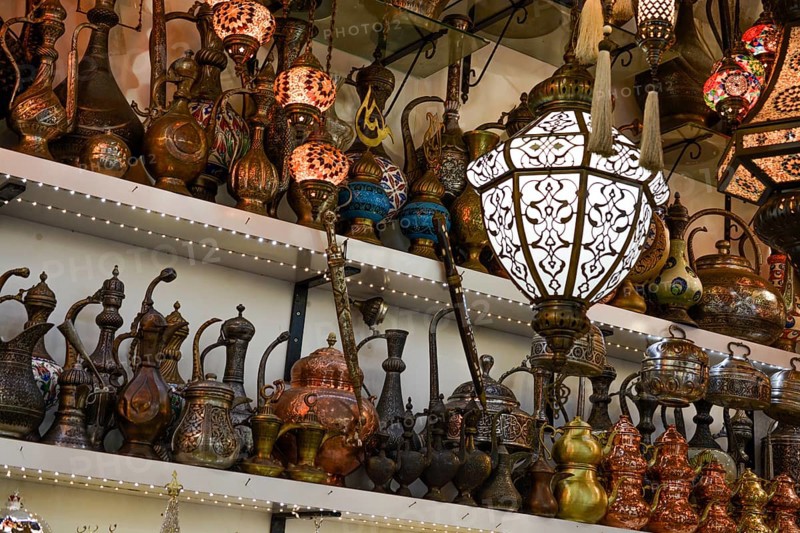 Mosaic Ottoman lamps from Grand Bazaar in Istanbul