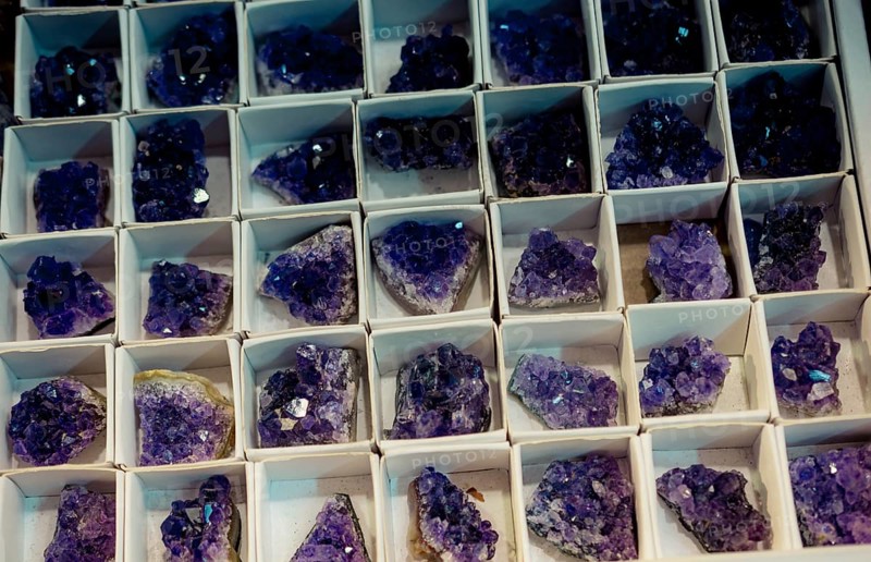 Raw violet amethyst rock with crystal ametist esoteric