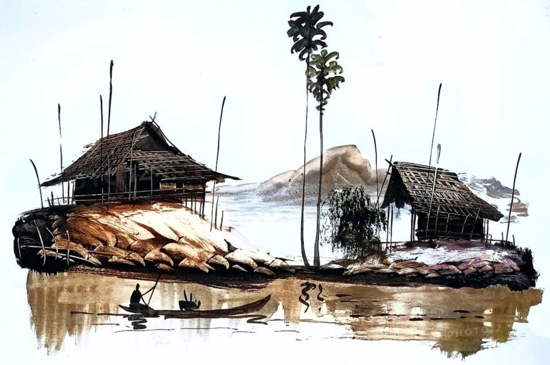 Fisherman returning with his catch