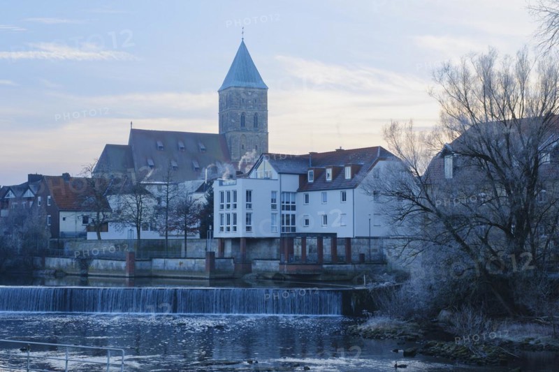 Town view with town church and Ems weir