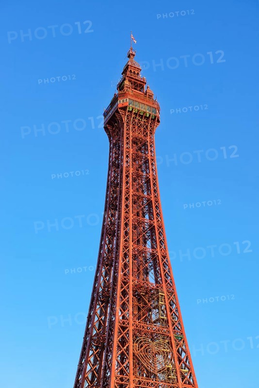 Blackpool Tower against a blue sky