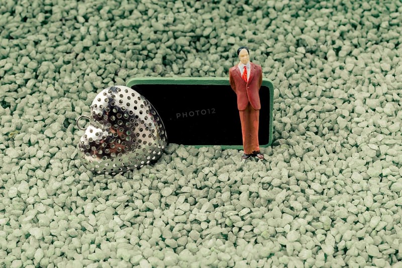 Heart and tiny man figurine model and notice board